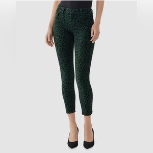 DL1961 Women's Green Jeans Crop Mid Rise Instasculpt skinny denim